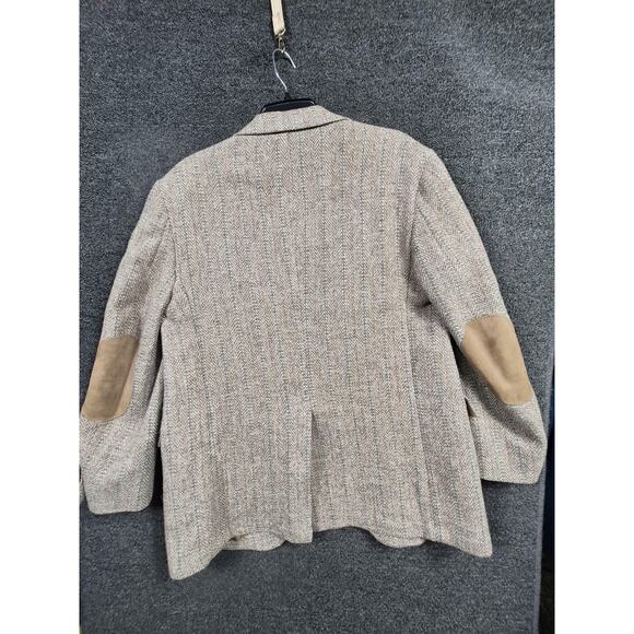 Vintage Stix Baer & Fuller Blazer Mens Medium Brown Wool Tweed Elbow Patch 70s - Picture 2 of 9